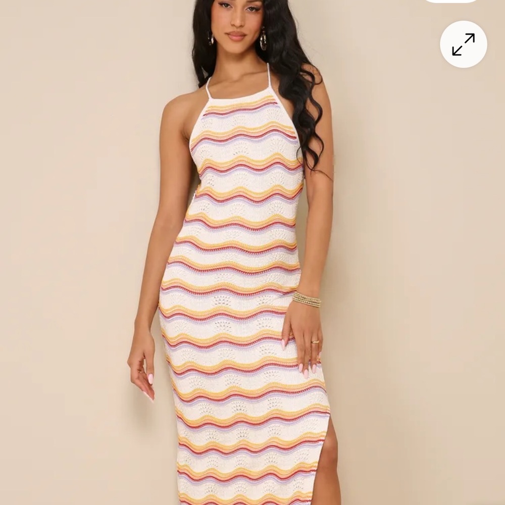 Lulu's Multicolor Backless Dress